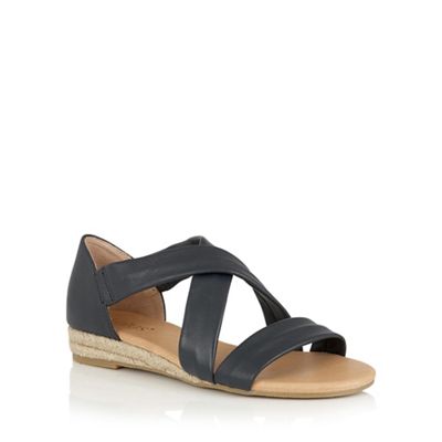Lotus Navy leather 'Arielle' strappy sandals